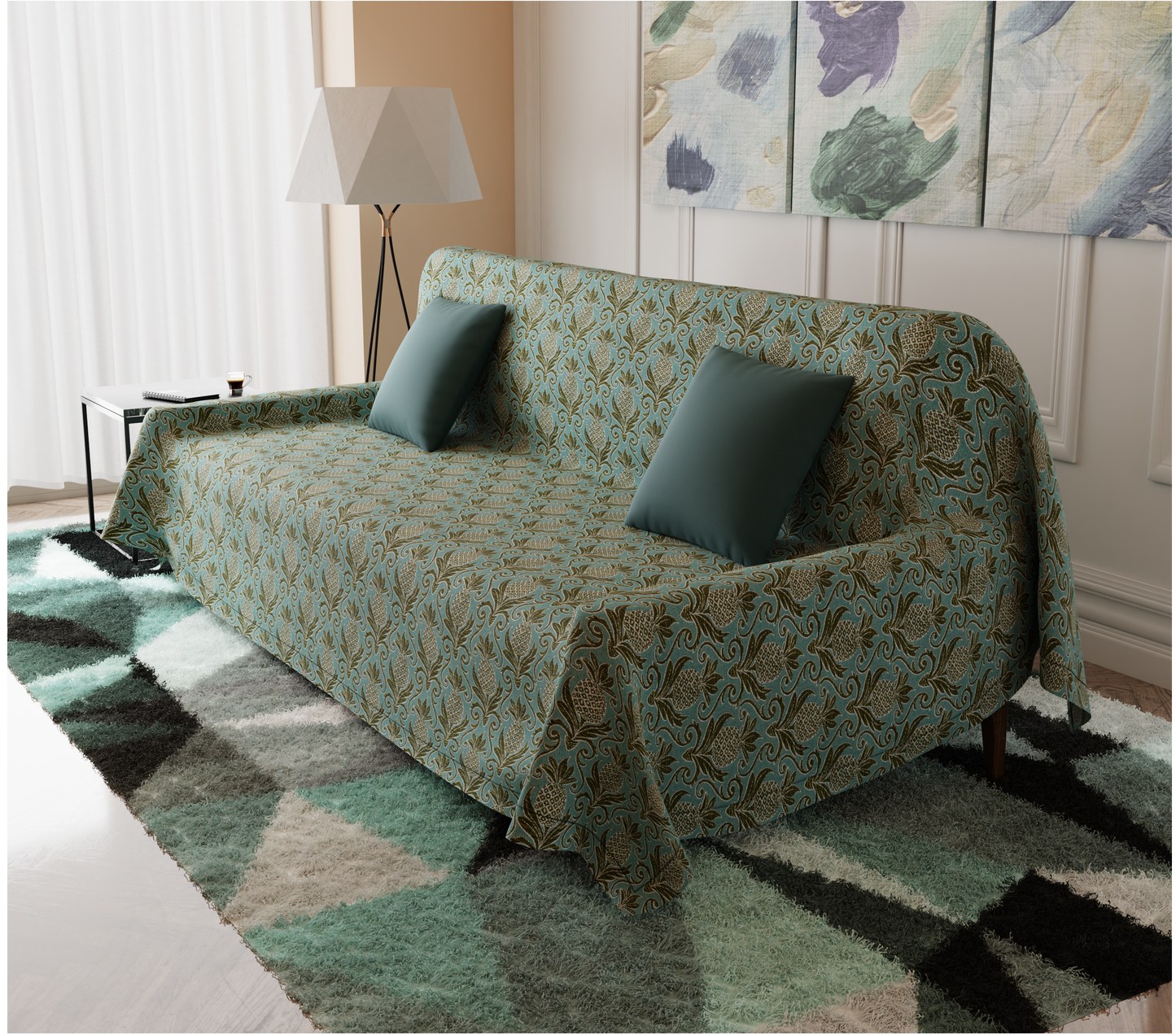 Green Pineapple Sofa Cover