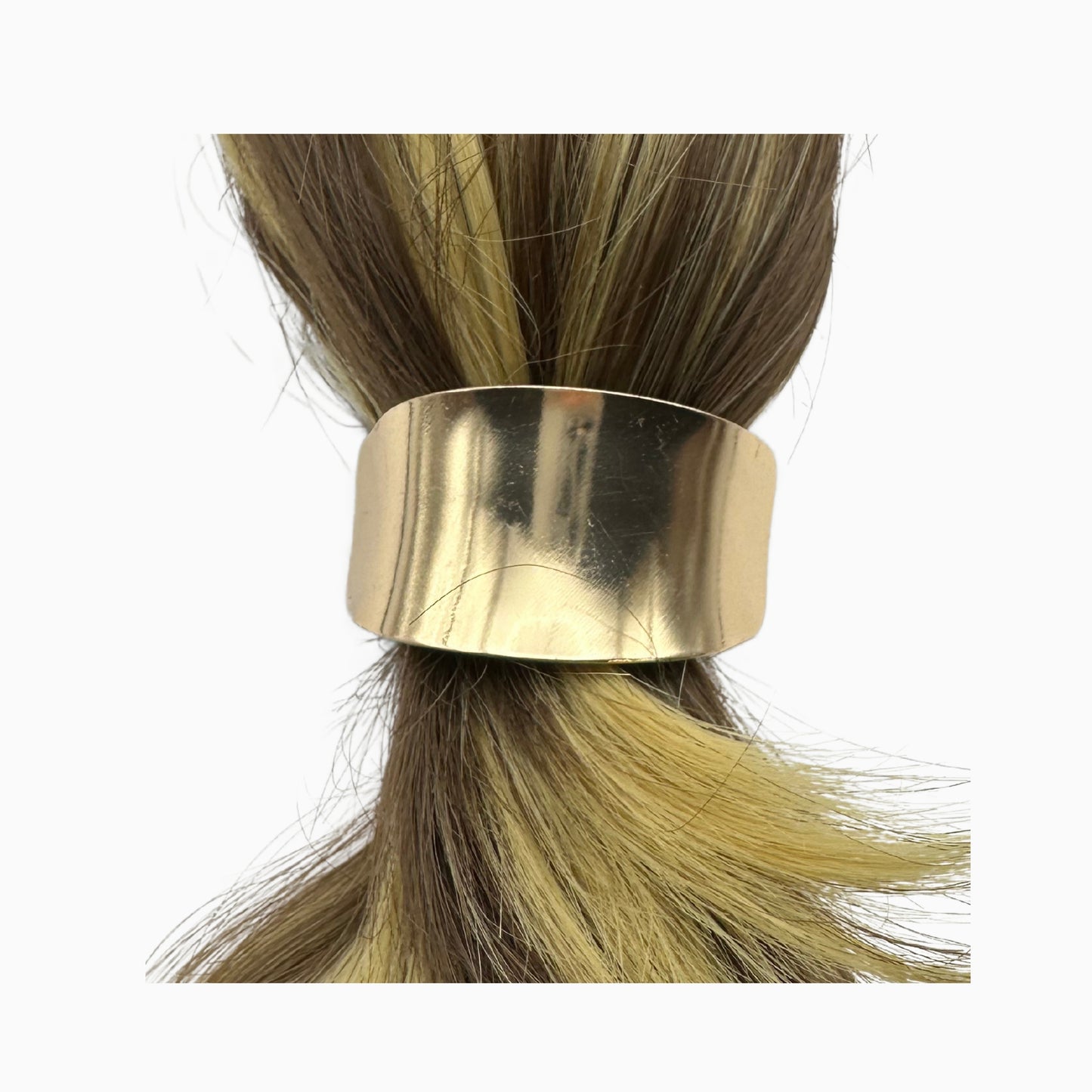 Bianca - Brushed Gold Hair Tie: Minimalist Elegance