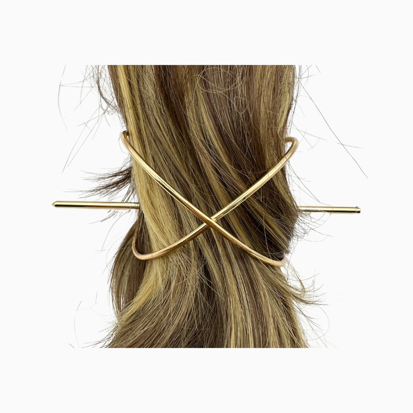 Gabriela - Elegant Gold-Tone Metal Hairpin