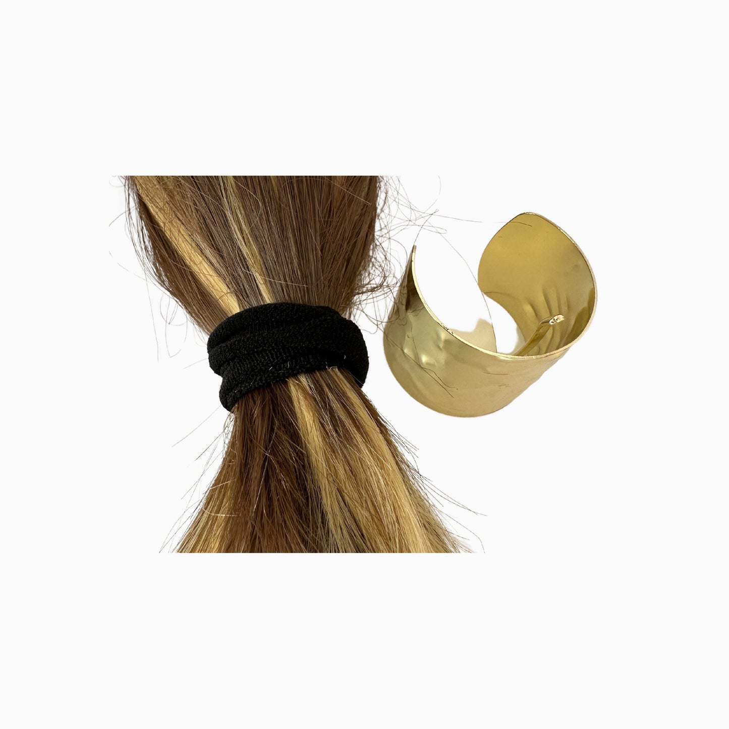 Salma Gold Hair Buckle – Handcrafted Textured Metal Hair Accessory