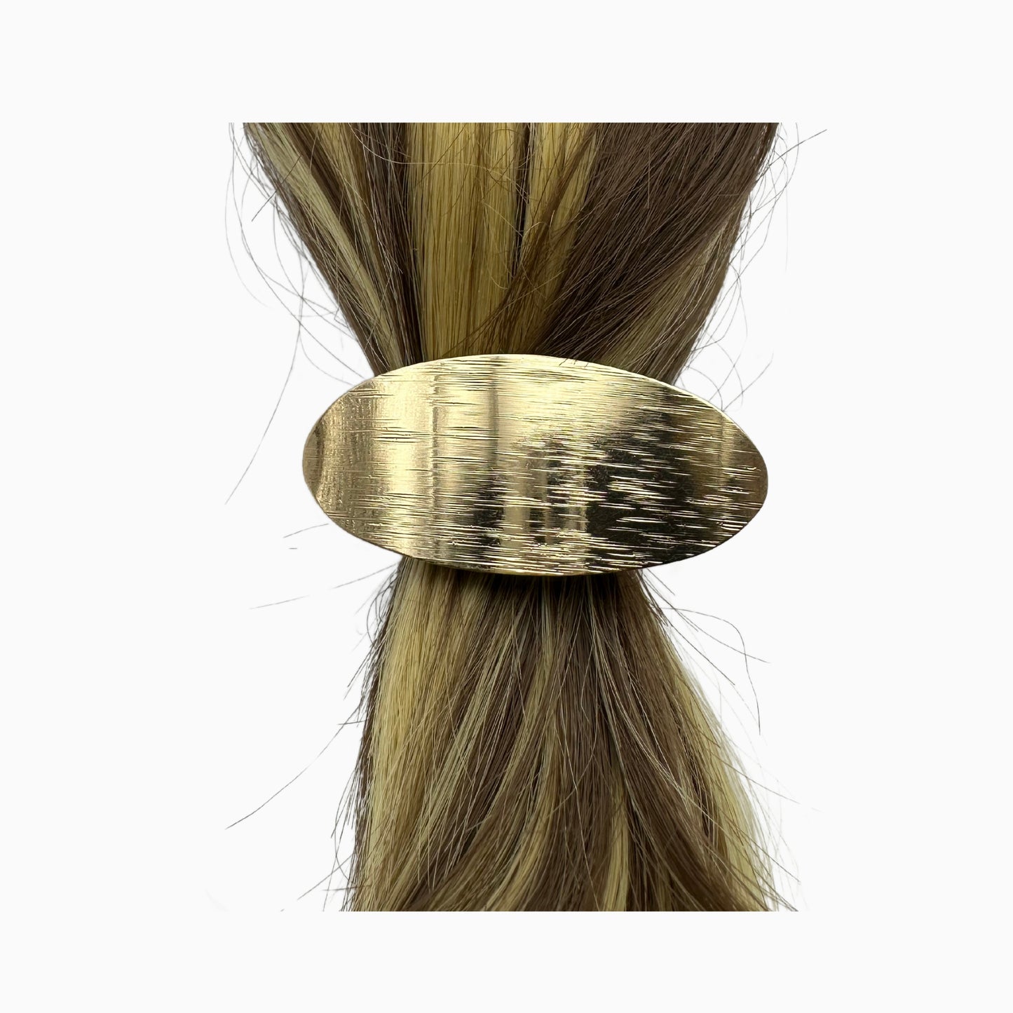 Monroe - Gold Oval Hair Tie: Sleek and Elegant Hair Accessory