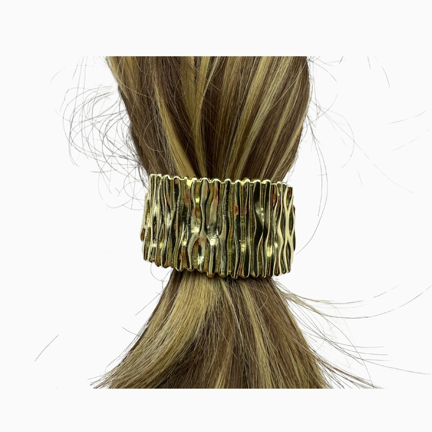 Eleanor - Textured Gold Hair Tie: Elegant and Unique Hair Accessory