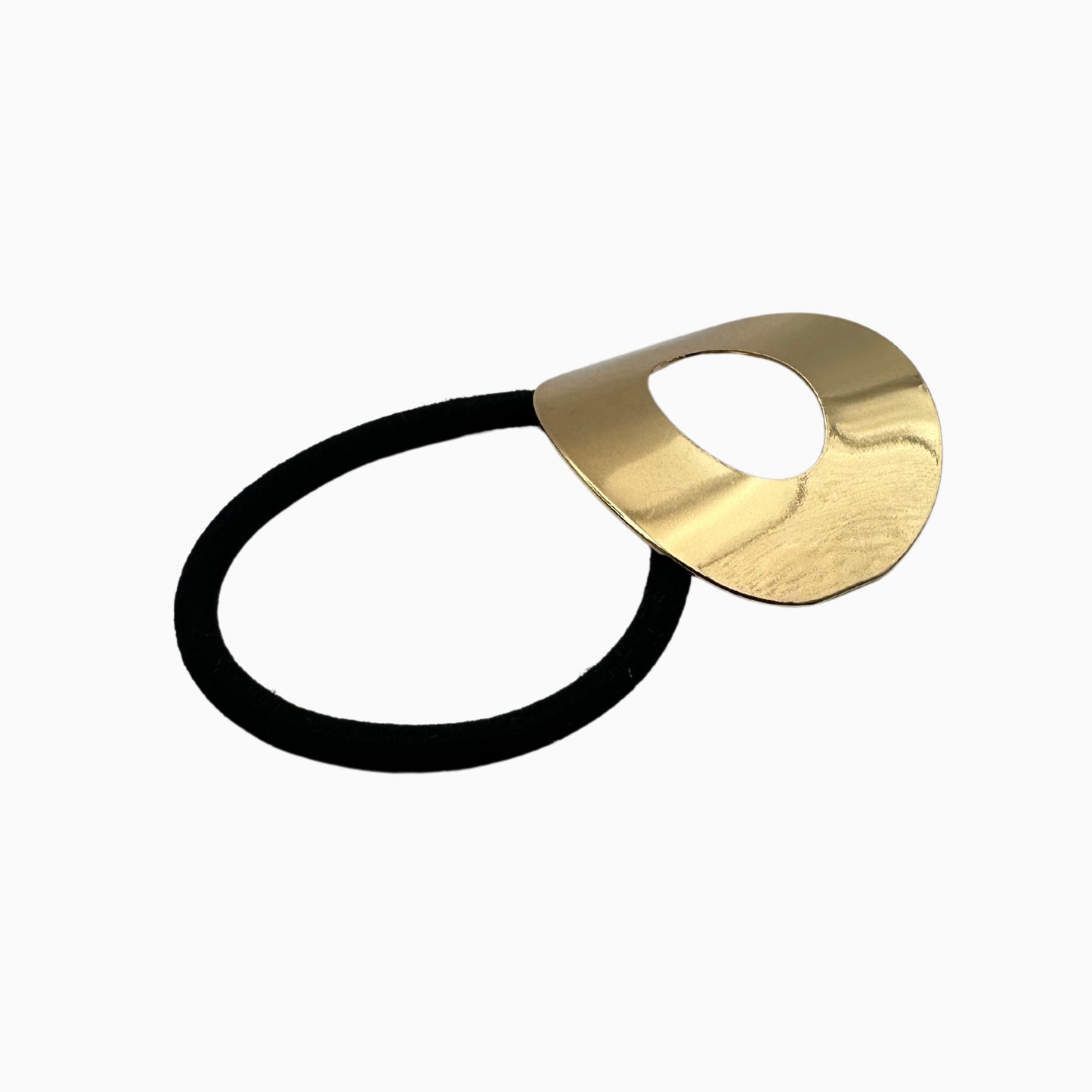 Juliette - Modern Gold Hair Tie: Sculptural Open-Circle Design