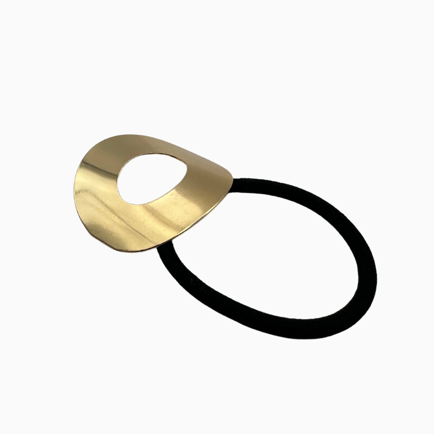 Juliette - Modern Gold Hair Tie: Sculptural Open-Circle Design